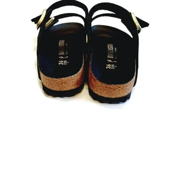 Birkenstock Womens Sz 5-5.5 Arizona BS Sandals EU 36 NARROW Fit Velvet Black - Picture 7 of 10